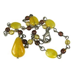 Plastic Beaded Chain Bracelet Size 9.5 in Jewelry Yellow Delicate Yellow